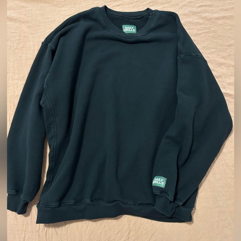 Daily Drills Black Oversized Crew Sweatshirt
